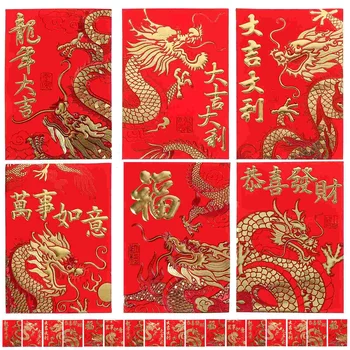 60шт Традиционните червени джобове Творчески Червени пликове, Подаръци Фестивални Червени пликове Смесен стил