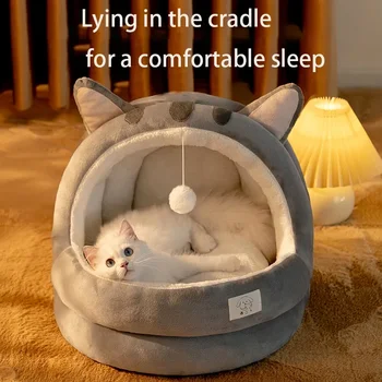 Легло за котки с дълбок сън, мультяшная легло за домашни любимци, сгъваема Свалящ се моющаяся легло за домашни любимци, мат за малко куче, чанта за скалните котки, легло