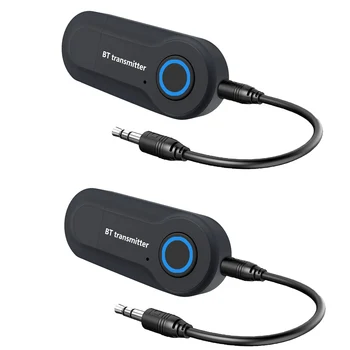 2X Bluetooth Адаптер 5.0 Безжичен аудио приемник-предавател с Bluetooth на КОМПЮТЪРА/ телевизора/кола 3.5 мм AUX Music RX Sender Adaptador