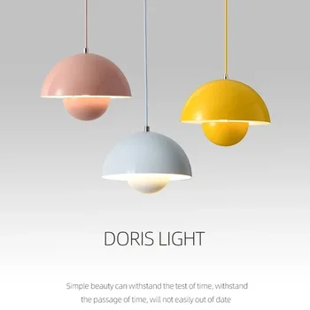 Датски дизайн, окачена лампа под формата на пъпка цвете, модерен, с полукръгла нощни окачен тавана лампа за ресторант, полилей за спални