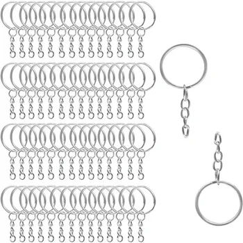 50 бр./компл., завъртане на куката-капаче и пръстени за ключове с пръстени-мостове, конектори за производство на бижута в съвсем малък за ключове със собствените си ръце 4