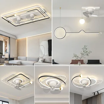 Nordic Simple Set за целия си дом, детска хол, спалня, монтаж на таван лампа с led вентилатор