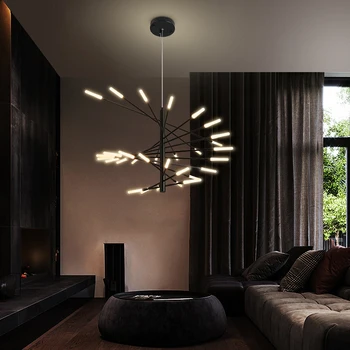 Модерен полилей, висящи лампи в стил loft, led лампа, умен окачен лампа, декор за фойерверки, потолочное осветление за всекидневната