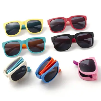 Детски слънчеви очила в квадратни рамки, сгъваеми детски слънчеви очила за момчета и момичета, преносими детски очила, детски нюанси, външна защита UV400