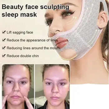 Нов дизайн, маска за лифтинг на брадичката, каишка за отслабване, маска за сън, маска за лифтинг на лицето, колан за стягане на лице, маски за лице, оформяйки V-образна линия 0
