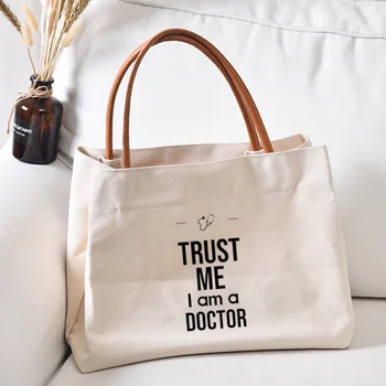 Работна чанта на д-Р, Холщовая чанта-тоут с забавен принтом, Подарък чанта, Чанта за книги, Дамска Плажна чанта, Директна доставка