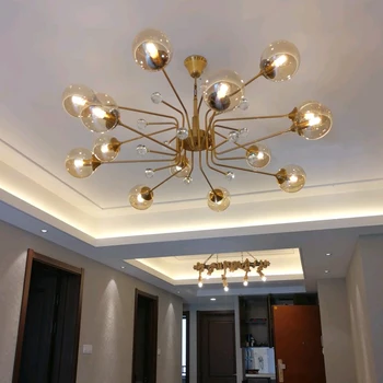 Модерен led лампа-полилей с 10 топки, подходящи за полилея в хола и трапезария