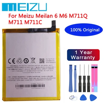Нов 3090 ма BA711 Мей zu 100% Оригинална Батерия За Meizu Meilan 6 M6 M711Q M711 M711C Батерии За Мобилни Телефони + Инструменти