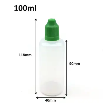 Пластмасова бутилка-краен PE 100 ML с капачка за деца и дълъг тънък фитил, пластмасови бутилки за течност, 100 мл 2