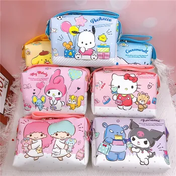 Портмонето Sanrio hello kitty, чанта за съхранение през рамо с анимационни Куроми, скъпа детска чанта-месинджър my Melody изкуствена кожа