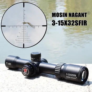 Ловен компактен очите MOSIN NAGANT3-15X32 Eerste На фокусната равнина Optische Bezienswaardigheden Verlichte Schieten Riflescope Fit .308