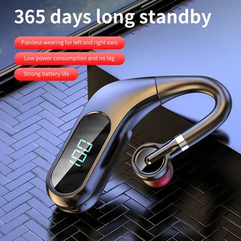 Безжична Bluetooth слушалка с цифров дисплей KJ10, Сверхдлинная спортни слушалки V8 V9 с монтиране на ухото