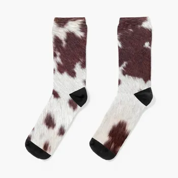 Тъмен принт крави, дизайн, кафява крава, реалистични чорапи за колоездене чорапи цветни чорапи, ботуши, Коледни чорапи, Дамски Мъжки