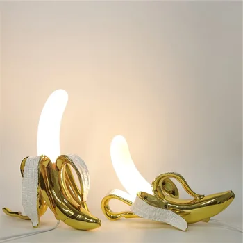 Настолна лампа Италия Настолна лампа Banana Night Lights Led Нощно шкафче за спалня Стъкло за хола Модерен Начало Декор Осветителни Тела