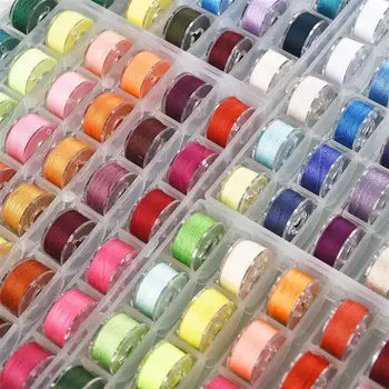 Многоцветни шевни бобина, комплект от конци, макари за полиестерни нишки, Бобина за бродиране на шивашката пишеща машина, с предавателна кутия, аксесоари за бродерия