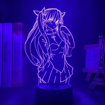 3d Лампа Аниме Fate Stay Night Рин Tohsaka лека нощ за Декор на Детска Стая и Подарък за рождения Ден На Манга Fate Stay Night Lamp Рин Tohsaka