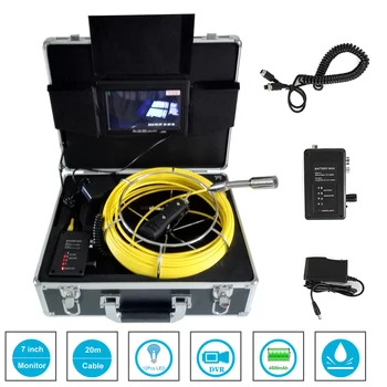 водоустойчива камера за инспекция на канализационни тръби с диаметър 23 мм с видеорегистратором 8 GB, 7-инчов промишлена ендоскопска система, батерия с капацитет от 20 до 50 м 4500 mah