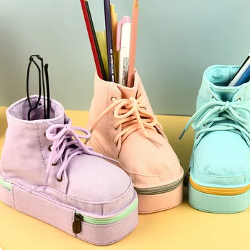 Нов Креативен Дизайн на обувки Многофункционален Държач за химикалки Чанта за писалки Благородна Канцелярская чанта Мила Студентка Подарък за съхранение