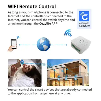 Wifi Mini Smart Switch 16A Ключове светлина със собствените си ръце 2-лентов безжичен интелигентен дом с Hristo Smart Life Алекса Alice Google Home