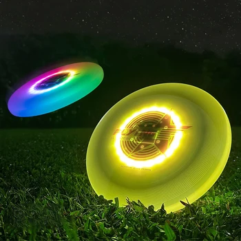 Лека нощ флуоресцентни летящи дискове RGB Ultimate Flying Saucer 20LED Водоустойчив професионален летящ диск за спорт на открито