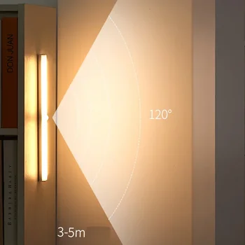 Лампа с датчик за движение, led безжичен нощна светлина, която се презарежда чрез USB на 25000 Ч, Декор за кухненски шкаф, спалня, вътрешно осветление. 0