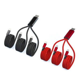 Универсален кабел с няколко USB кабели в оплетке 3 в 1, кабел за зареждане кабел с конектор порт Micro USB Type-C