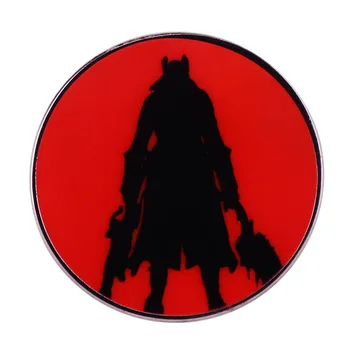 Значка на ревера игри Bloodborne Видя Хънтър, брошка с эмалевыми игли Dark Souls, за украса на раница, дрехи 1
