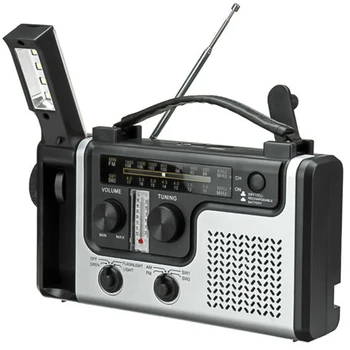Многофункционално слънчево радио на открито, джобно FM / AM радио, поддръжка на вградения говорител, led аварийно фенерче, настолна лампа