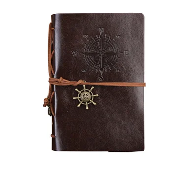 Класически бележник-дневник С переплетной въже ръчна изработка за подарък бележник с ръчно монтиране (кафяв) 0