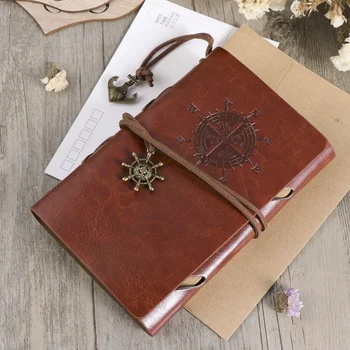 Класически бележник-дневник С переплетной въже ръчна изработка за подарък бележник с ръчно монтиране (кафяв) 5