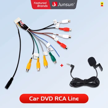 Автомобилна стерео Junsun, радио, RCA-почивен ден тел, кабел-адаптер Aux-in, автомобилни аксесоари