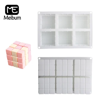 Meibum Magic Cube Форма за муса, Силиконови Форми за торта, Инструменти за печене на сладкиши, Форма за свещи и сапун, Кухненски форми за печене на десерти.
