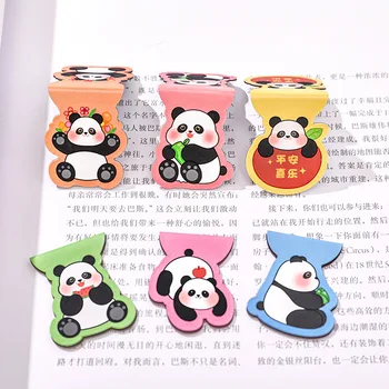 2 елемента Случаен сладък cartoony магнитен маркер-запомнете Kawaii Cat Panda, полагане на страници, подарък за учители, училищни канцеларски материали